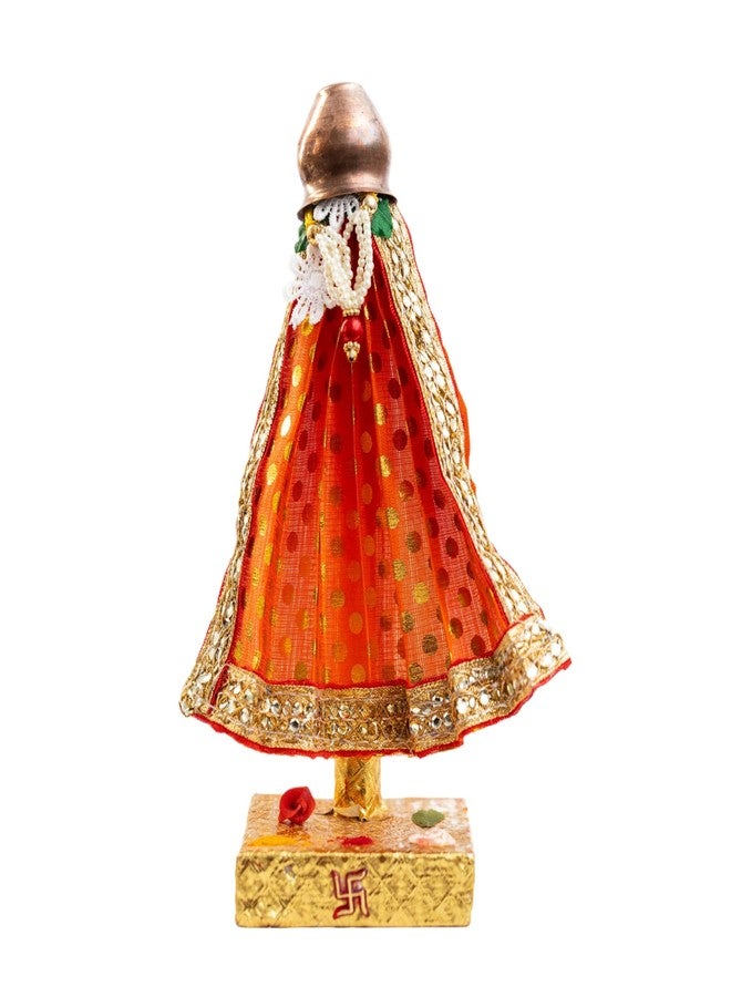 PUNYATVA جودي الجاهزة (برتقالي، منقط، 8 بوصة) - قطعة جودي بادوا | مهرجان ماهاراشترا GudiPadwa Stand | هدية GudhiPadwa، ديكور المنزل والمكتب، ديكور GudiPadva التقليدي - Image 1